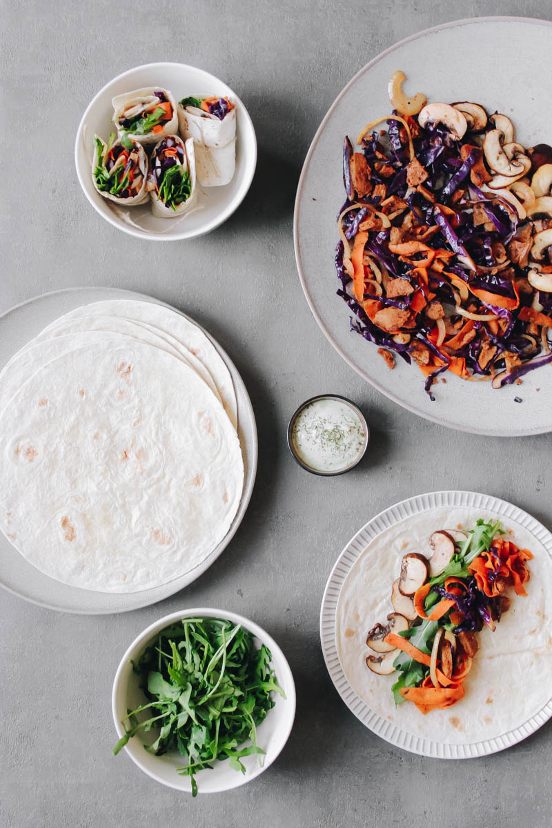 Gyros-Wraps mit Tzatziki {vegan} | Blattgrün
