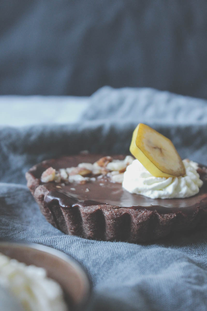 Schokotörtchen mit Mandelcreme und Banane {less waste, plastikfrei, zuckerfrei} | Blattgrün